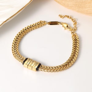 Pulsera con nombre personalizado para hombre, pulsera personalizada con múltiples nombres, nombre de familia grabado para él, regalos para el día del padre, regalo para novio