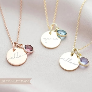 Collar de piedra de nacimiento personalizado, collar de piedra de nacimiento familiar, collar con nombre personalizado con piedra de nacimiento, regalos para el día de la madre, regalo para mamá