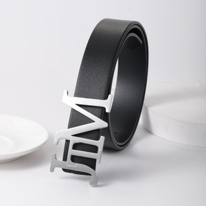Hebilla de cinturón con nombre personalizado para hombres con cinturón de cuero, hebilla con inicial de hip hop personalizada, regalo para él, regalos para novios, regalo para el día del padre
