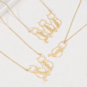 Custom Cat Name Neckalce,Personalized Name Necklace,Cat Memorial Gift, Cat Lovers Gift,Minimalist  Jewelry,Mother&#39;s Day Gifts