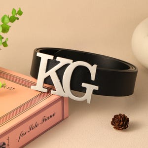 KG custom belt buckle,Personalized belt buckle initial for him,Father's Day gift,