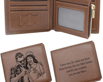 Hombre Personalizadas Cartera Grabada Con Foto Cartera Con Foto