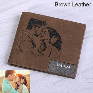 Custom Photo Wallet,Personalzied Engraved Picture Wallet For Men,Fathers Day Gift,Anniversary Gifts,Gift For Boyfriend
