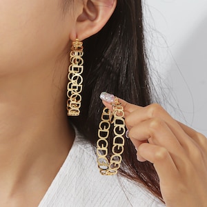Custom Hoop Earrings,Name Hoop Earrings,Gold Chunky Name Earring, Letter Hoop Earrings,Personalized Earring For Women,Gift For Mom
