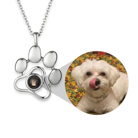 Dog photo projection necklace discount