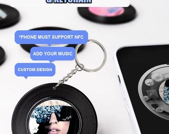 Custom NFC Vinyl Record Fridge Magnet & Keychain, Add Your Song Photo, Personalized Music Gift,unique present for her\him