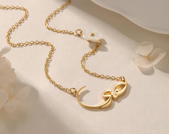 Personalized Arabic Name Necklace with Cherry Blossom
