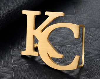 KC Custom Name Stainless Steel Belt Buckle,2 Letters Belt Buckle,Bridesmaid Gifts,Valentines Gift for Him