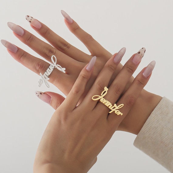 Diamond Ring Show Name Ring Custom Name Ring For Women