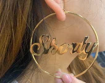 Custom Hoop Earrings With Name • Name Hoop Earrings • Personalized Earrings For Women • •Bridesmaid Gift•Gifts For Her