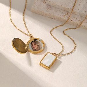 Custom Picture Pendant,Personalized Locket Necklace For Women,Gold Photo Necklace,Custom Memorial Jewelry, Mother&#39;s Day Gift,Family Gifts
