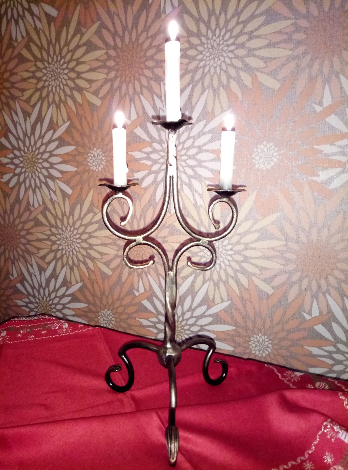 Candle holder Set 2 pieces Hand Wrought iron Etsy