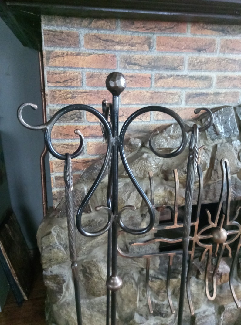 Wrought Iron Hand Fireplace Set Etsy