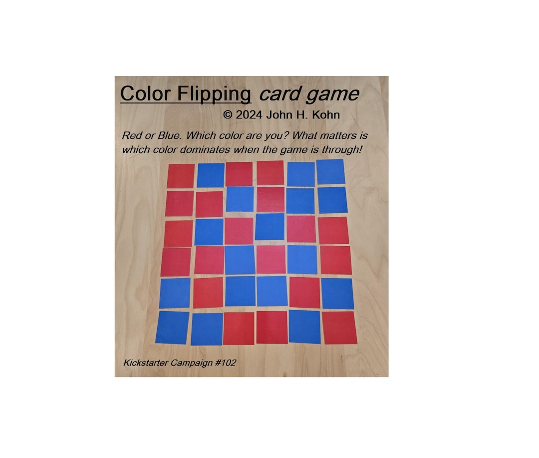 Color Flipping Card Game (2 Player) - Etsy