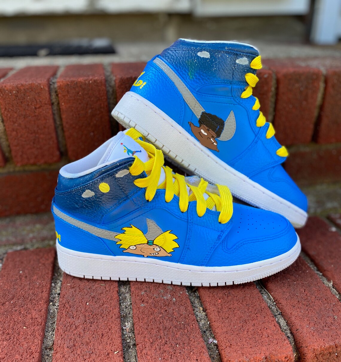 Custom Hand Painted Jordan 1 Mid Etsy