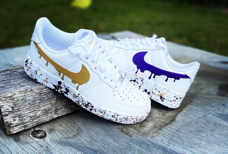 Custom Hand Painted Nike Af1s Drips Etsy
