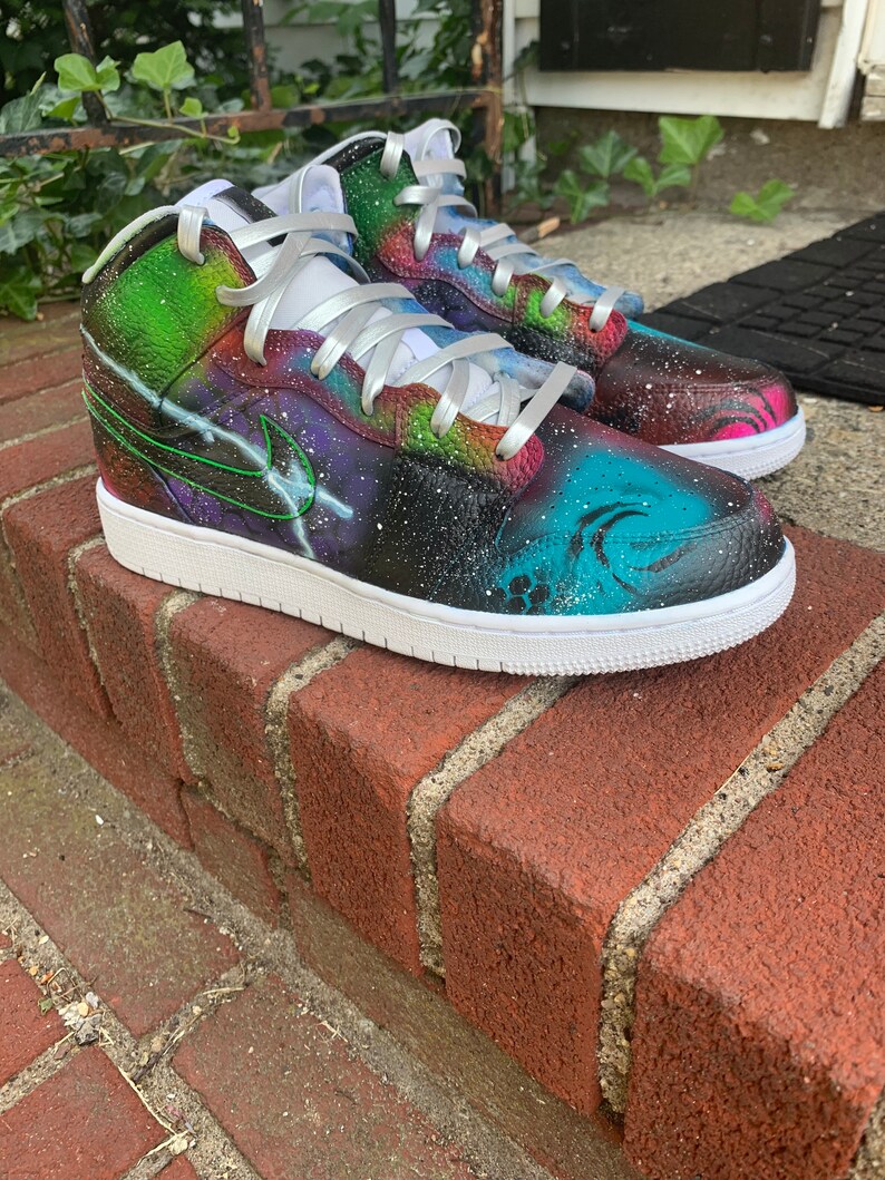 Custom Painted Jordan 1 Mid Etsy