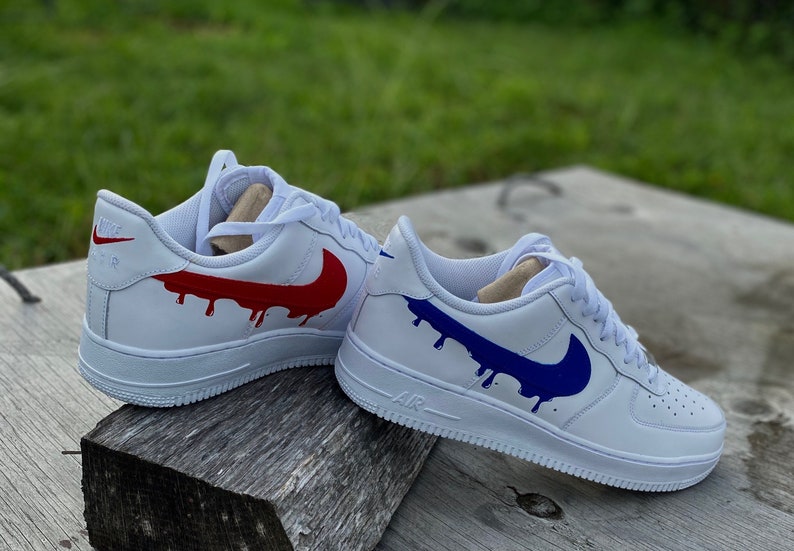 Custom Painted Nike Af1s Drips Etsy