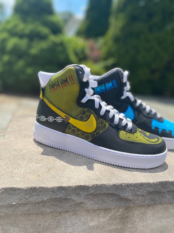 Op maat geschilderde Nike Air Force 1 highs sub zero vs - Etsy België