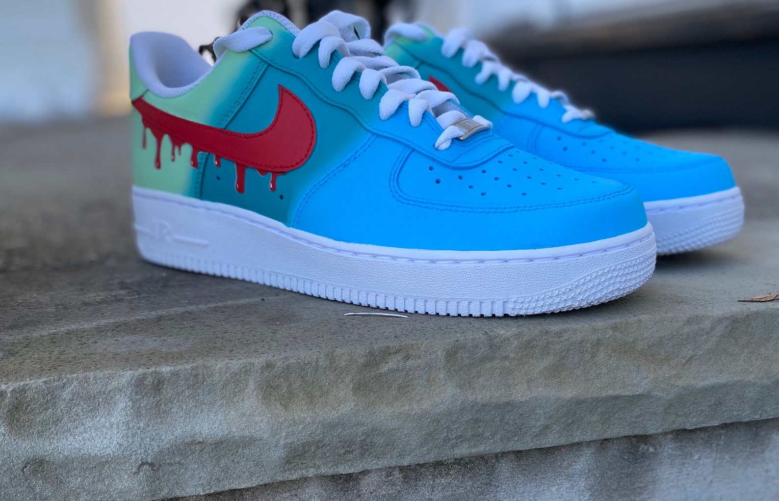 Custom hand painted Nike Air Force 1s fade drips Etsy