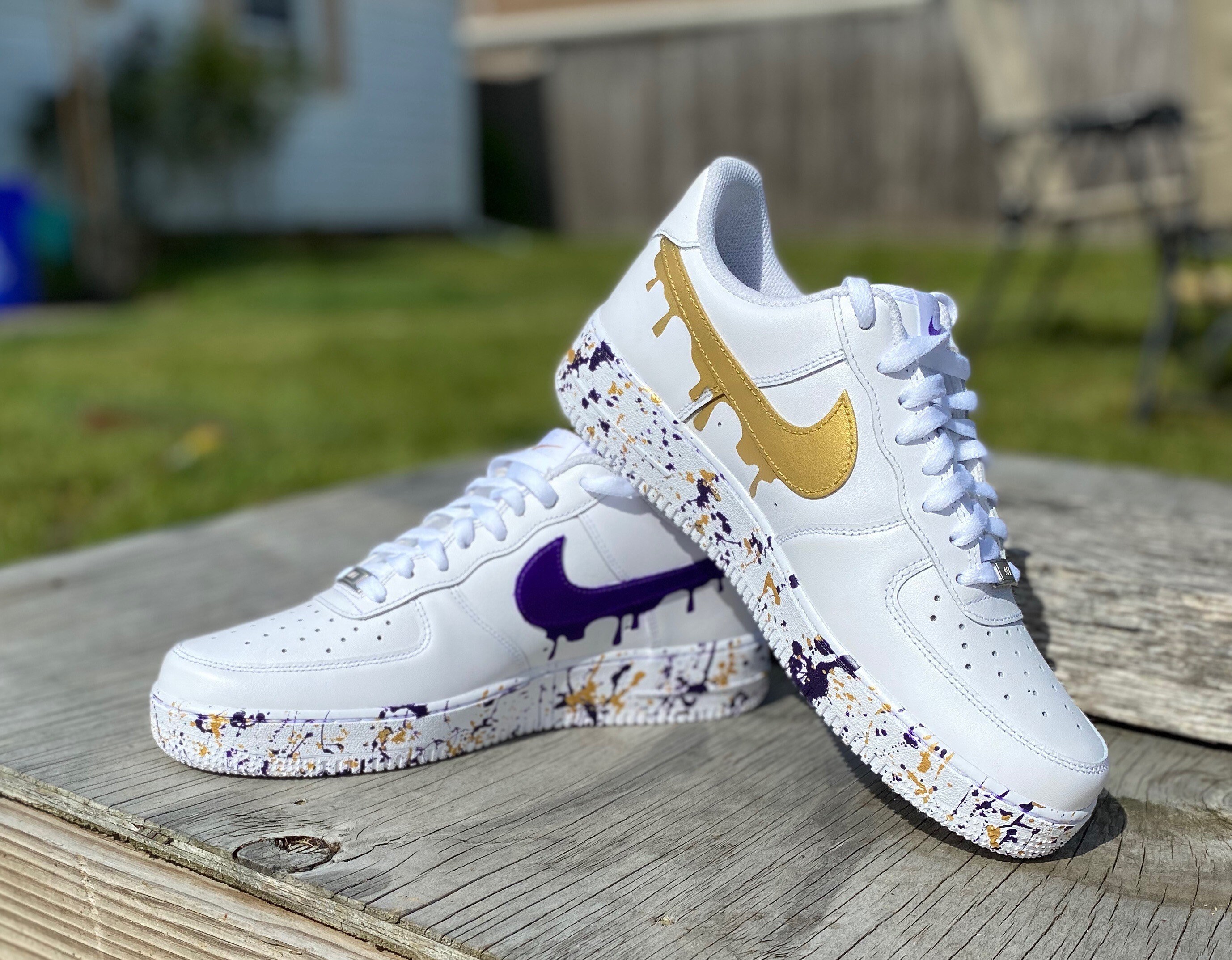 Custom Hand Painted Nike Af1s Drips | Etsy