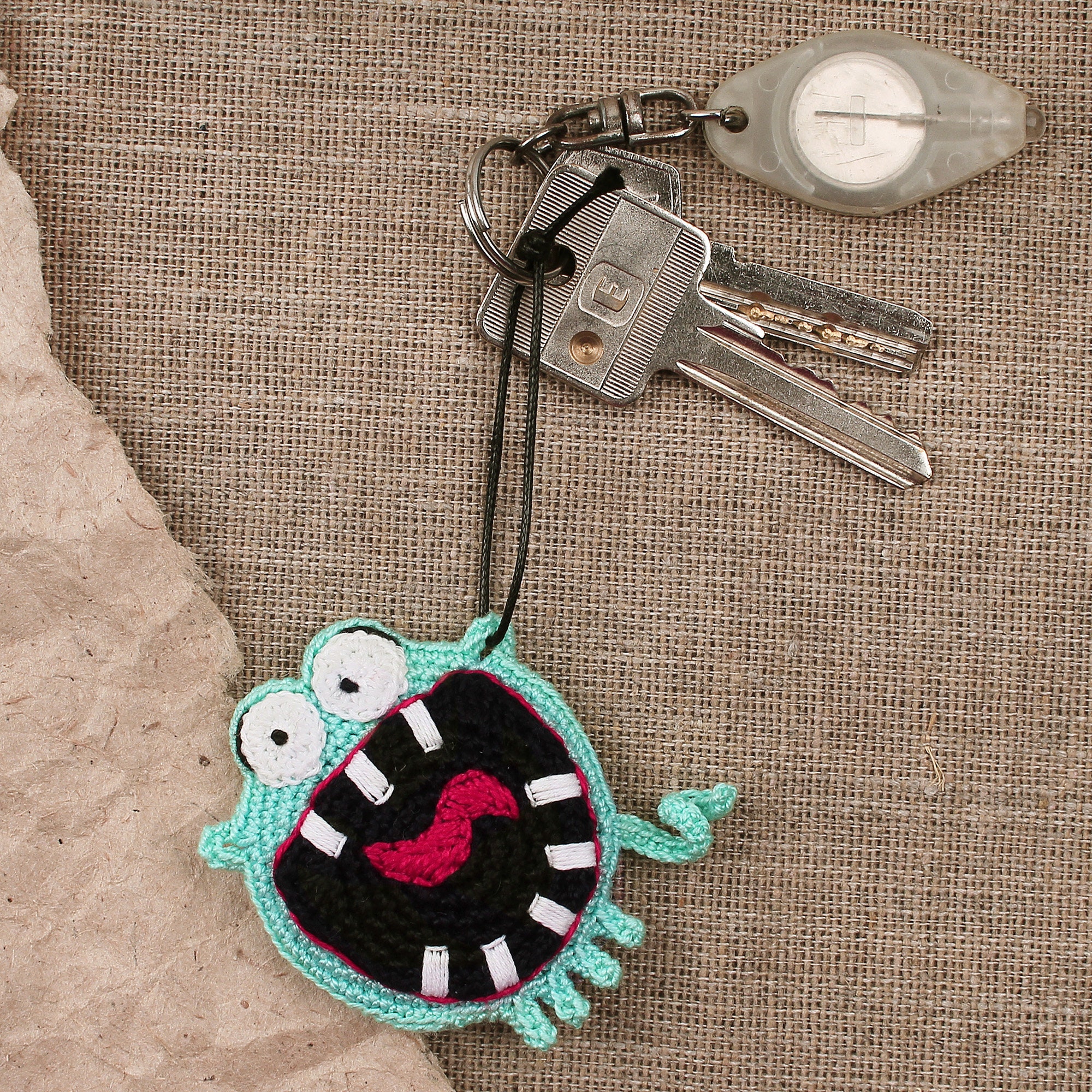 Crochet pattern monster crochet keychain brooch or backpack Etsy