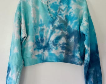 Cropped tie-dye trui oceaan