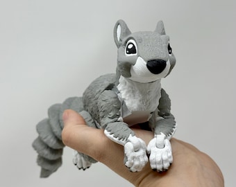 Articulated Squirrel Toy | 3D Printed Flexi Animal | ADHD Fidget Figure