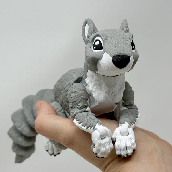Knikspeelgoed eekhoorn | 3D-geprint Flexi-dier | ADHD Fidget-figuurtje