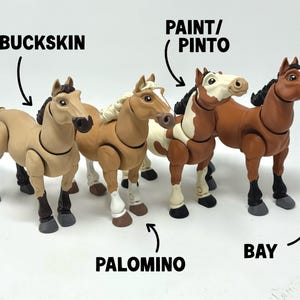 Articulated Horse Toy | 3D Printed Animal Figure | Palomino, Dapple Grey, black, white, paint, appaloosa image 3