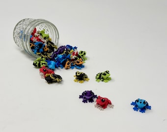 Tiny Poison Dart Frog Fridge Magnet Set of Six (6) 3D Printed Mini Toads