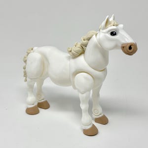 Articulated Horse Toy | 3D Printed Animal Figure | Palomino, Dapple Grey, black, white, paint, appaloosa White