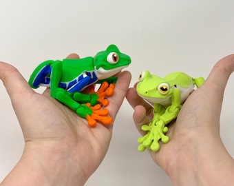 3D Printed Tree Frog Articulated Toy Fridge Magnet Fidget