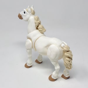 Articulated Horse Toy | 3D Printed Animal Figure | Palomino, Dapple Grey, black, white, paint, appaloosa Imperfect White