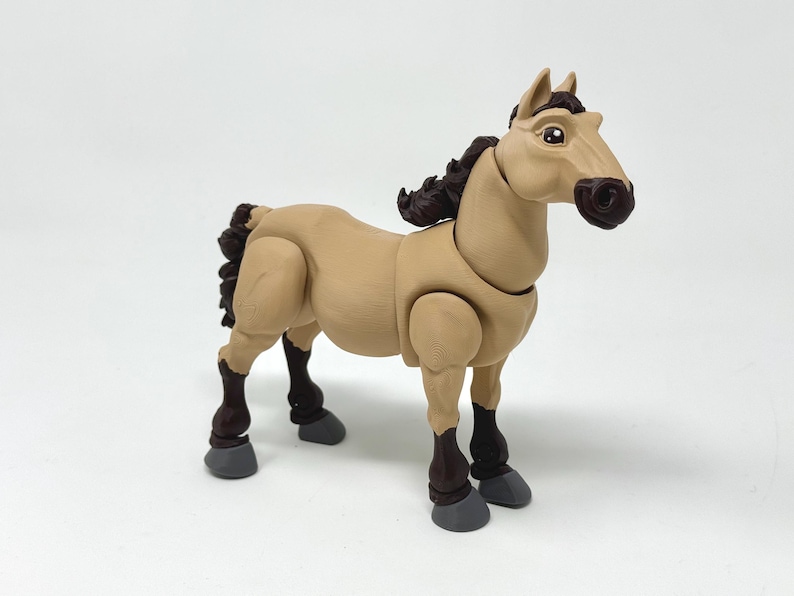 Articulated Horse Toy | 3D Printed Animal Figure | Palomino, Dapple Grey, black, white, paint, appaloosa Buckskin