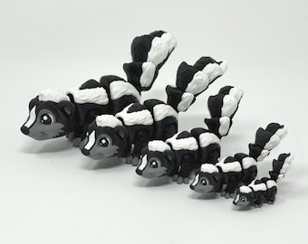 Articulated Skunk Toy 3D printed Animal figure that is poseable