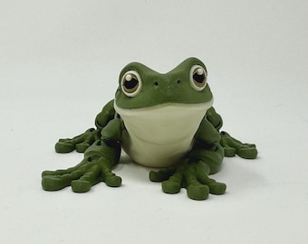 3D Printed Flexi Toad Fidget - Articulated Tree Frog Toy Magnet