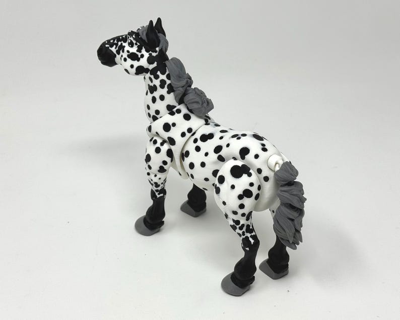 Articulated Horse Toy | 3D Printed Animal Figure | Palomino, Dapple Grey, black, white, paint, appaloosa Flawed Appaloosa