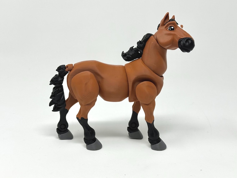 Articulated Horse Toy | 3D Printed Animal Figure | Palomino, Dapple Grey, black, white, paint, appaloosa Bay