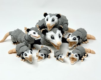 Articulated Possum Toy | 3D Printed Flexi Animal | ADHD Fidget Opossum Figure