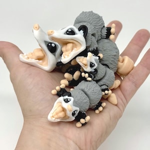 Articulated Possum Toy | 3D Printed Flexi Animal | ADHD Fidget Opossum Figure
