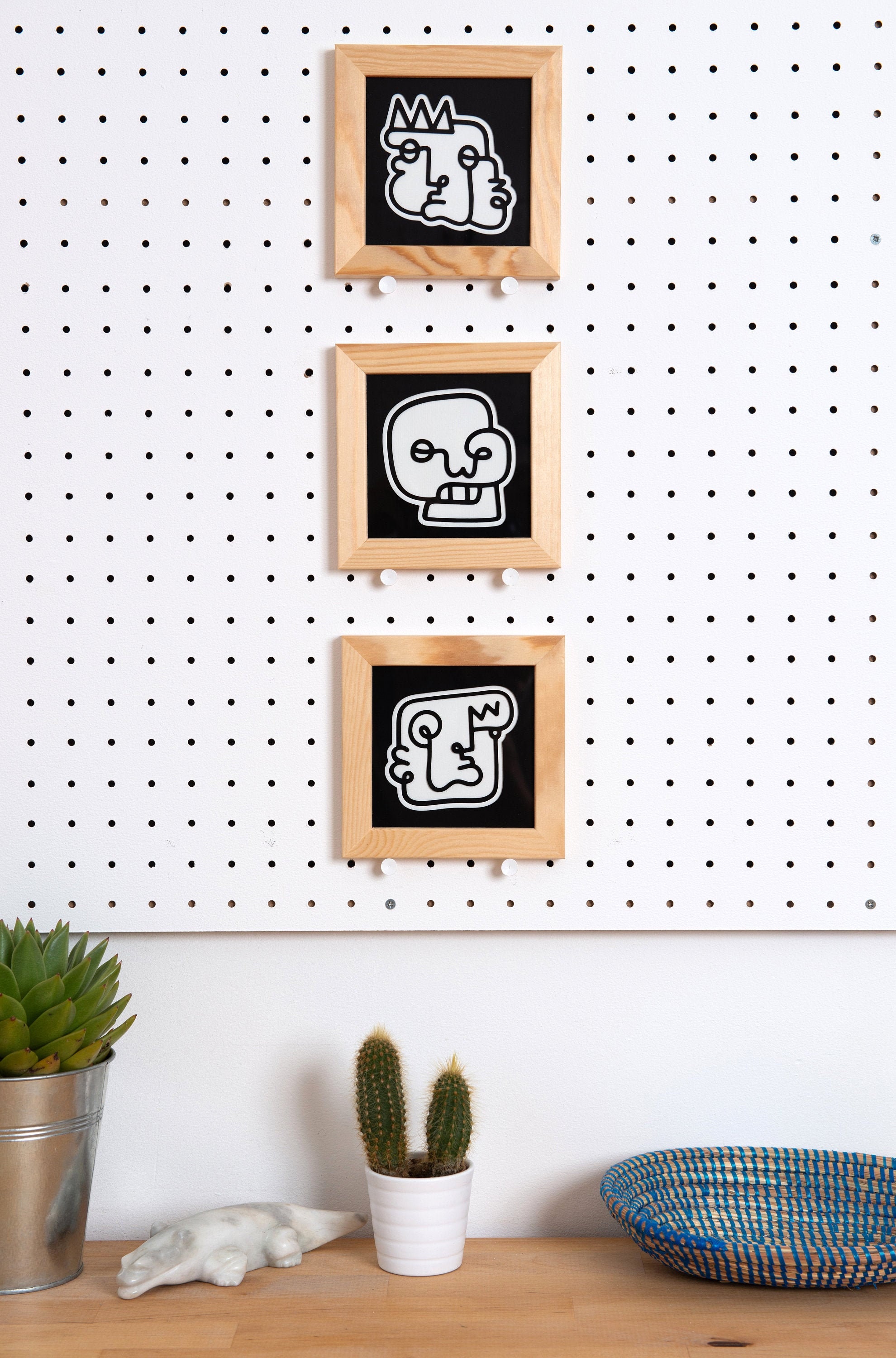 Trio de Choc- 11x11cm - Cadre Bois Brut Emsduf