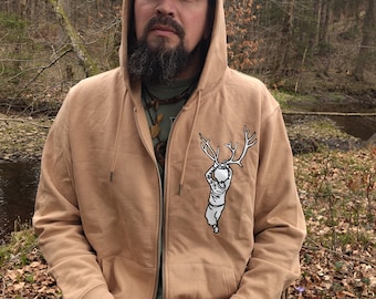 Hooded Zipper Follow The Wild Ones Designs Jacket LIVING SKILLS Clothing bushcraft survival flintknapping rewild