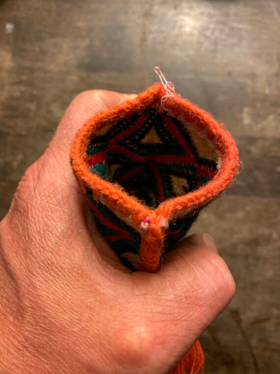 Hand woven Huichol medicine bag with tassels - image 2