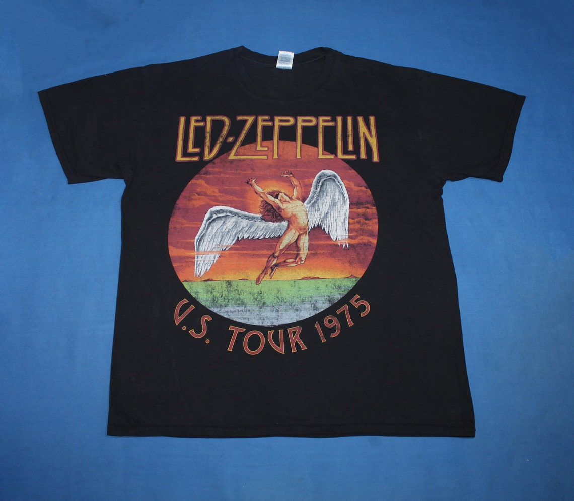 Led Zeppelin Shirt US Tour 1975 English Rock Band Shirt Hard Etsy