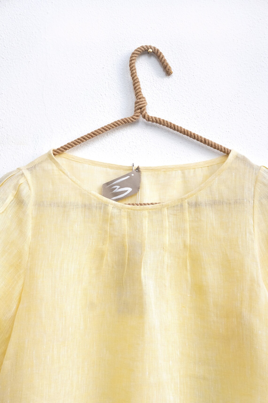 Linen Gauze Blouse With Boat Neckline Sustainable Handmade Etsy UK