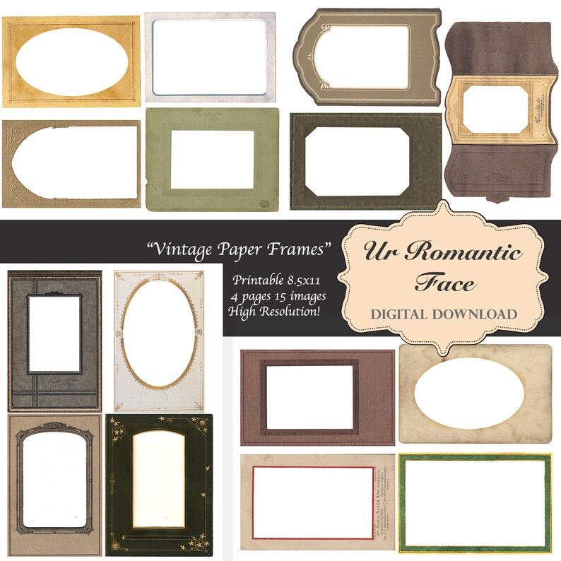 Antique Picture Frame Digital Download Junk Journal Etsy