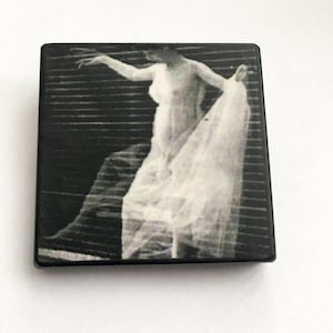 Muybridge Photo Art Brooch: Dancing Woman, FSC Wood, Photographer Gift