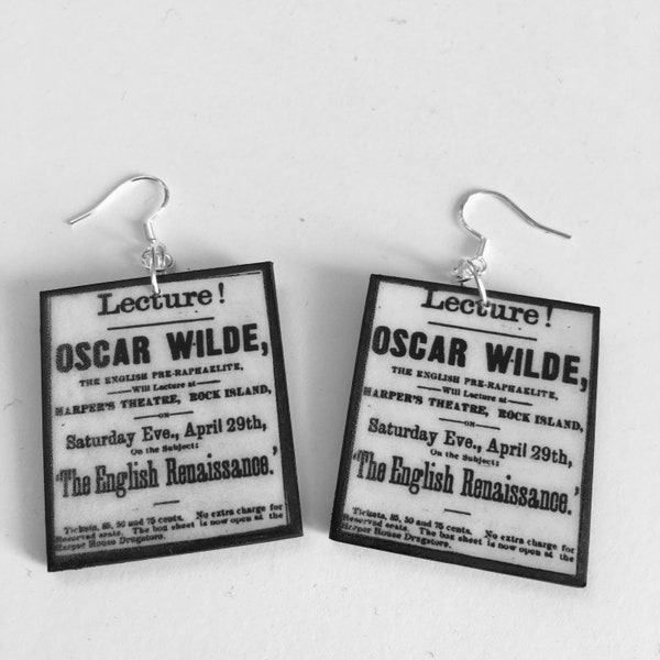 Oscar Wilde earrings, Aesthetic jewellery, gift for her