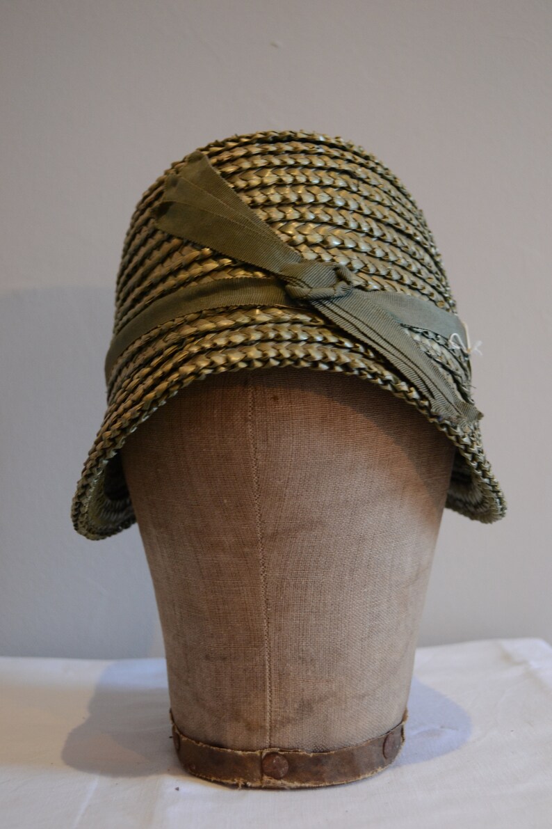 Girls green 1920/'s straw hat